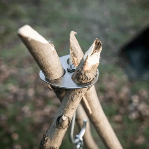 campingtisch dreibein Dreibein-Ring Camping Tripod Ring für Lagerfeuer Kochstelle – clever-outdoor.de