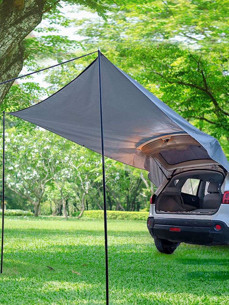 komsoup Heckzelt Auto - SUV-Zelte Für Camping, Sonnenschutz, Wasserdicht  Auto Camping Zelt, Großer Schattenplatz Für 5-6 Personen, Für SUV-Modelle