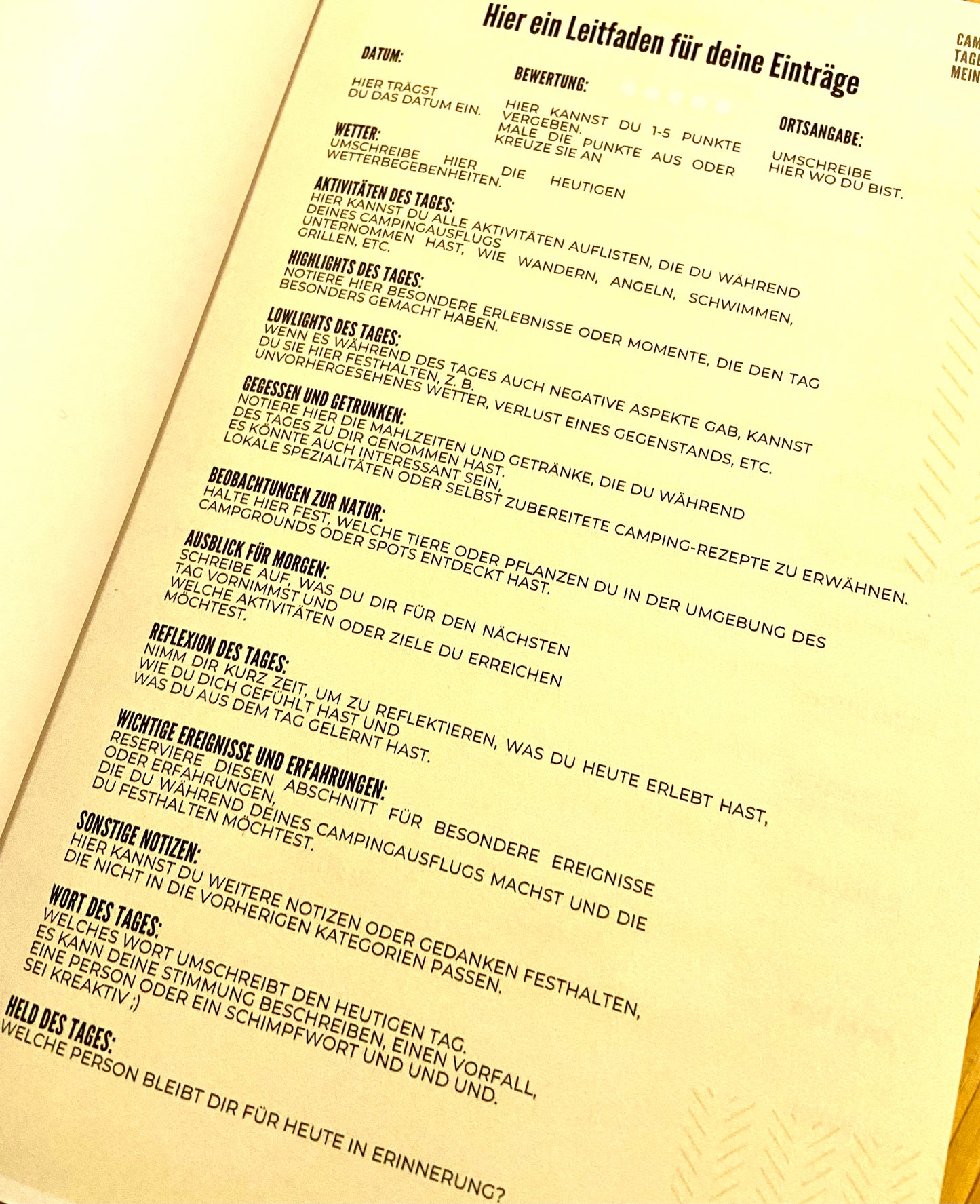 Clever Outdoor Camping Tagebuch Meine Momente: Jeder Tag ist einzigartig - clever-outdoor.de