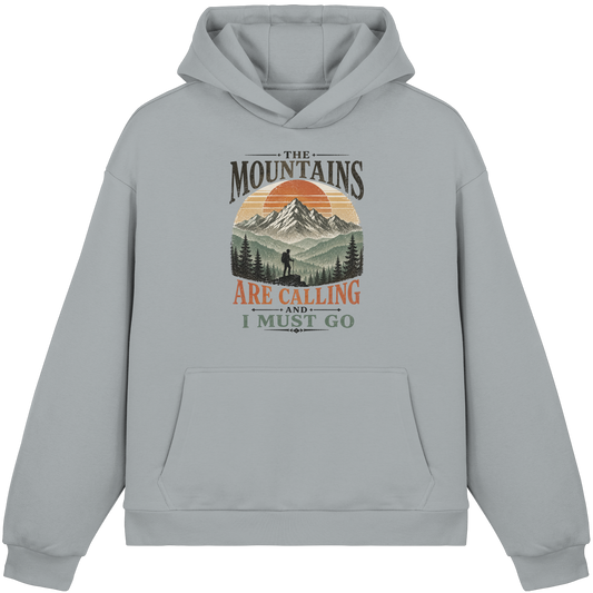 Clever Outdoor The Mountains Are Calling And I Must GOo - Fluffy Boxcut Hoodie - clever-outdoor.de