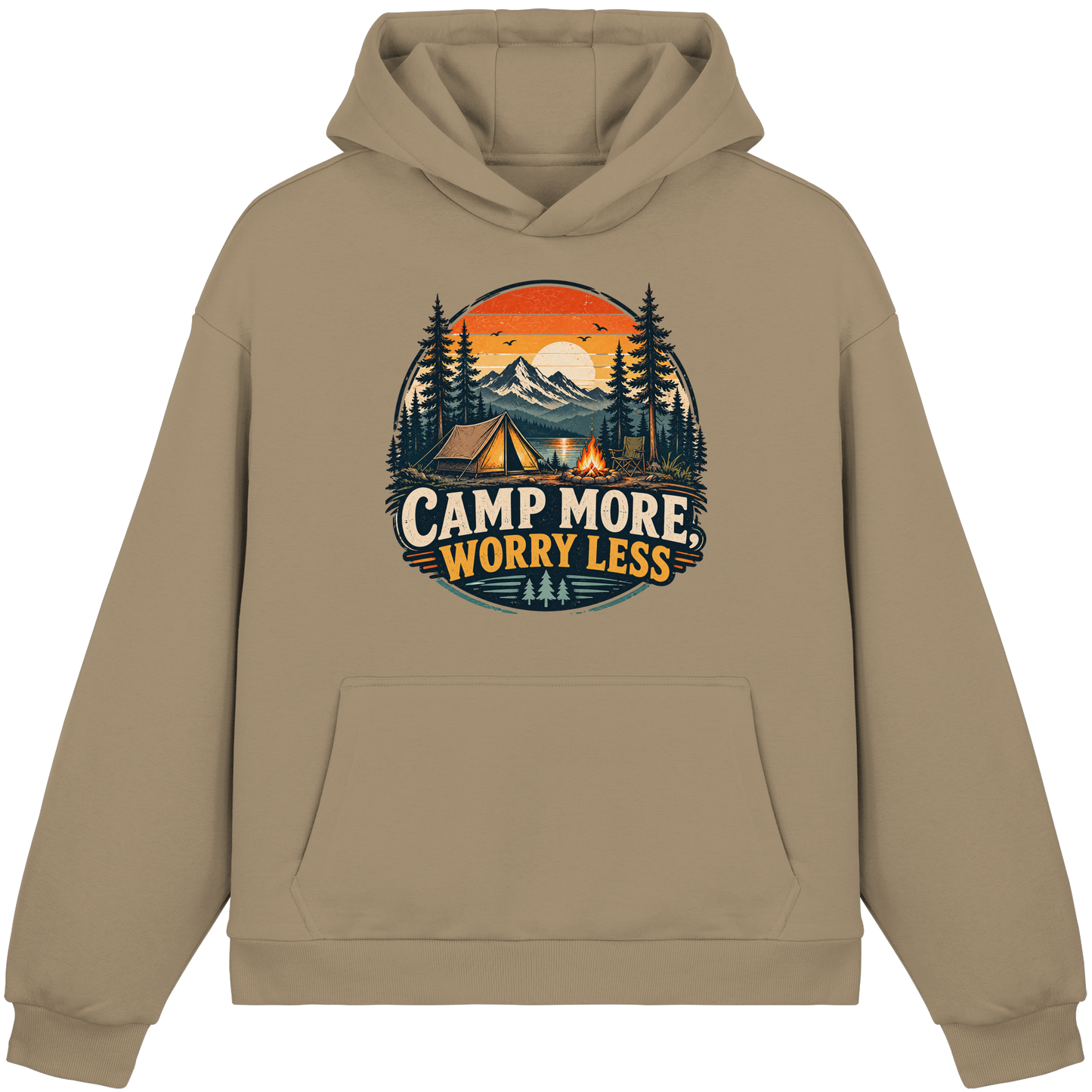 Clever Outdoor Camp More Worry Less - Fluffy Boxcut Hoodie