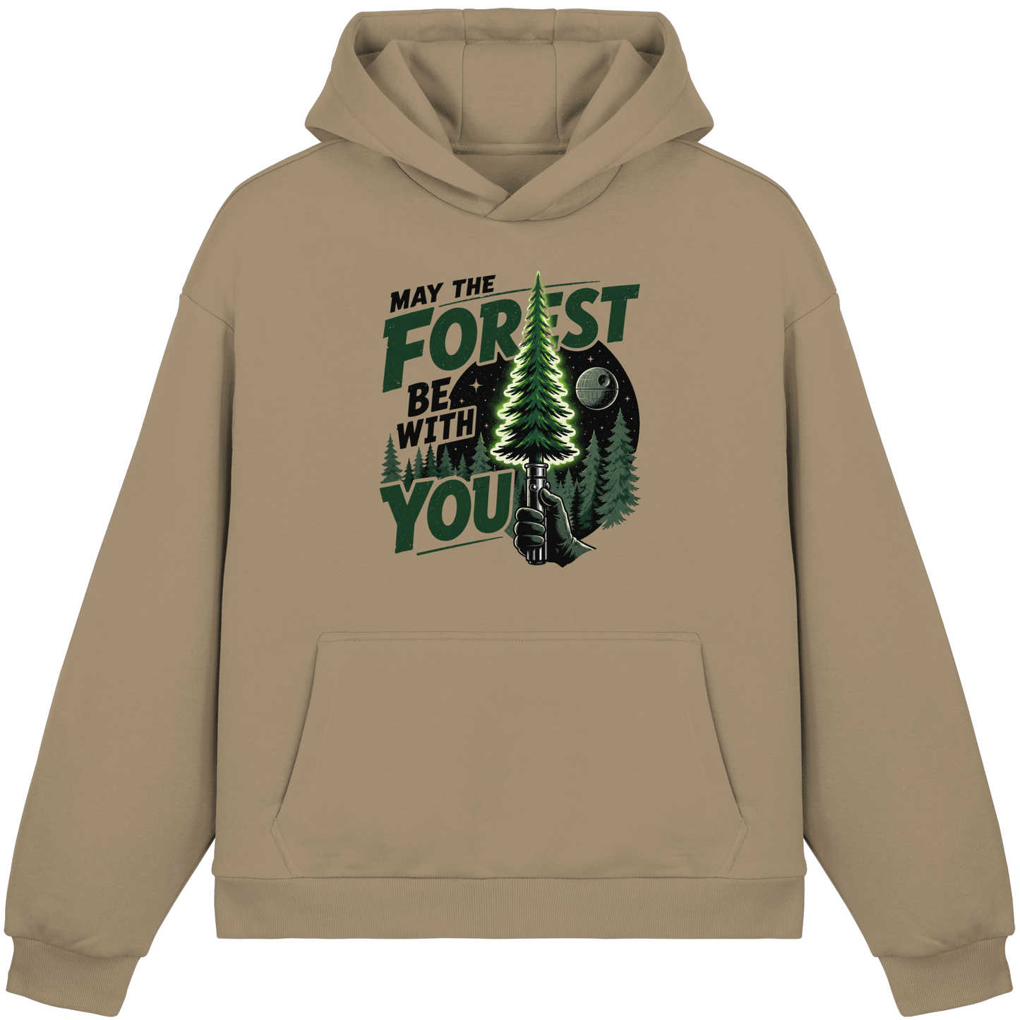 Clever Outdoor May The Forest Be With You - Fluffy Boxcut Hoodie