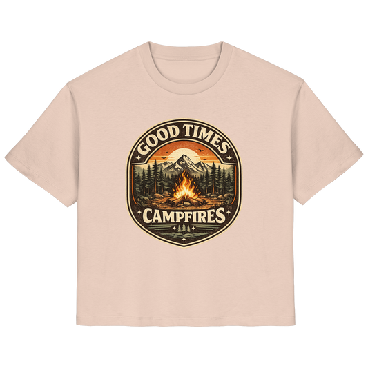 Clever Outdoor Good Times Campfires - Ladies Organic Shirt - clever-outdoor.de