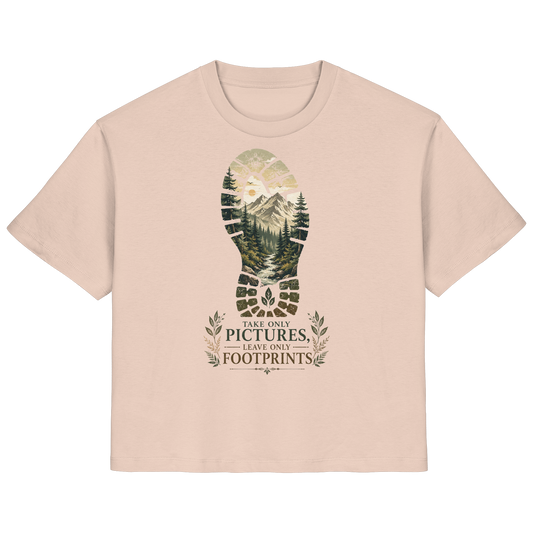 Clever Outdoor Take Only Pictures Leave Only Footprints - Ladies Organic Shirt - clever-outdoor.de