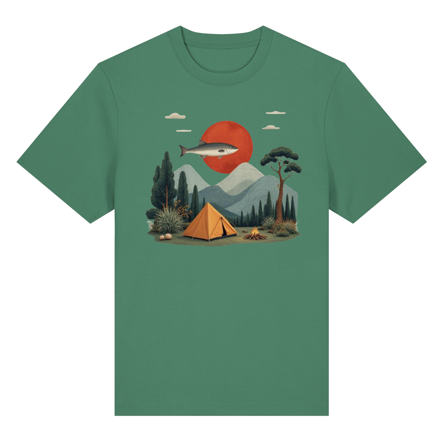 Clever Outdoor Red Sun Fish - Organic Heavy Shirt