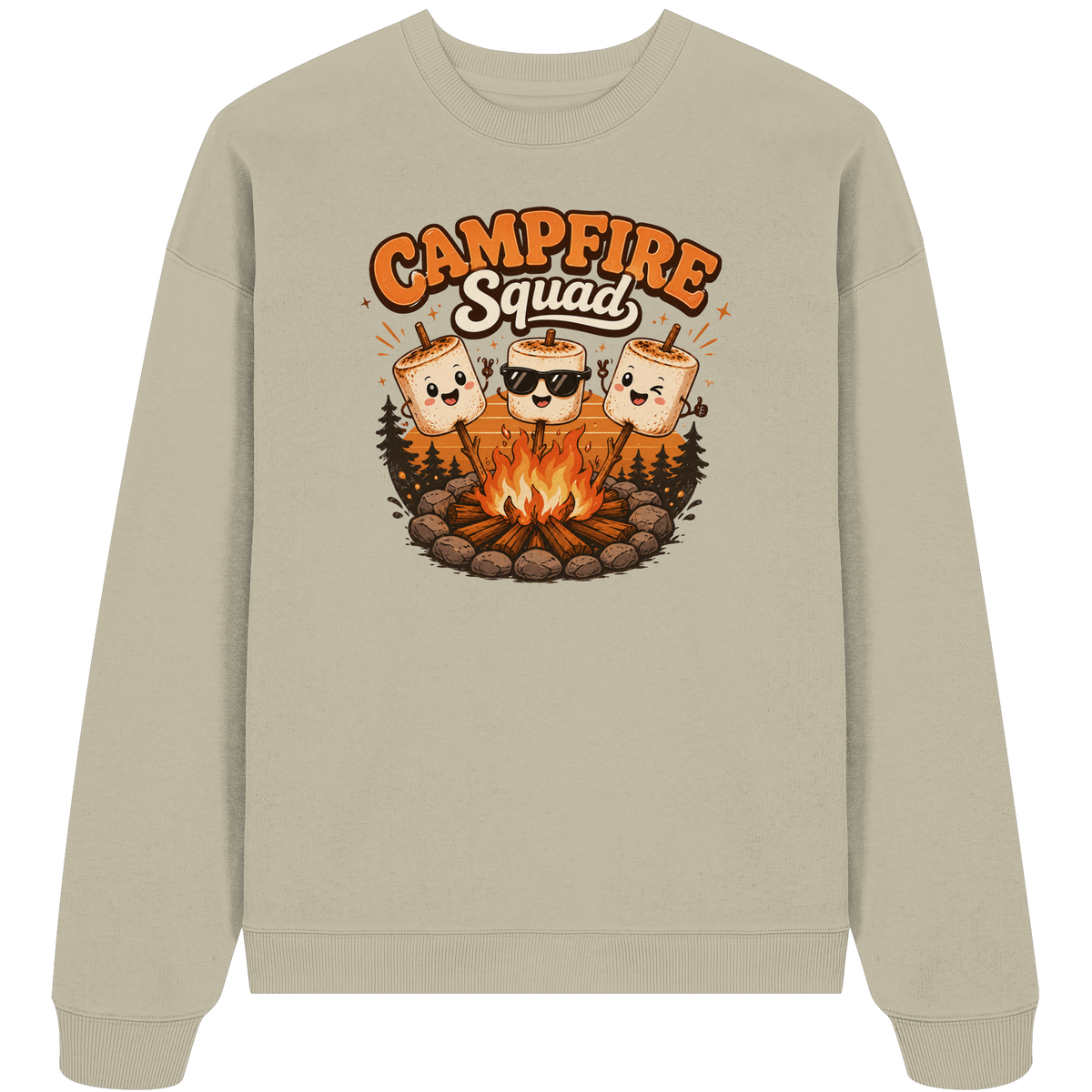 Clever Outdoor Campfire Squad - Organic Oversize Sweatshirt - clever-outdoor.de