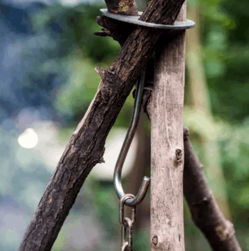 Dreibein-Ring Camping Tripod Ring für Lagerfeuer Kochstelle