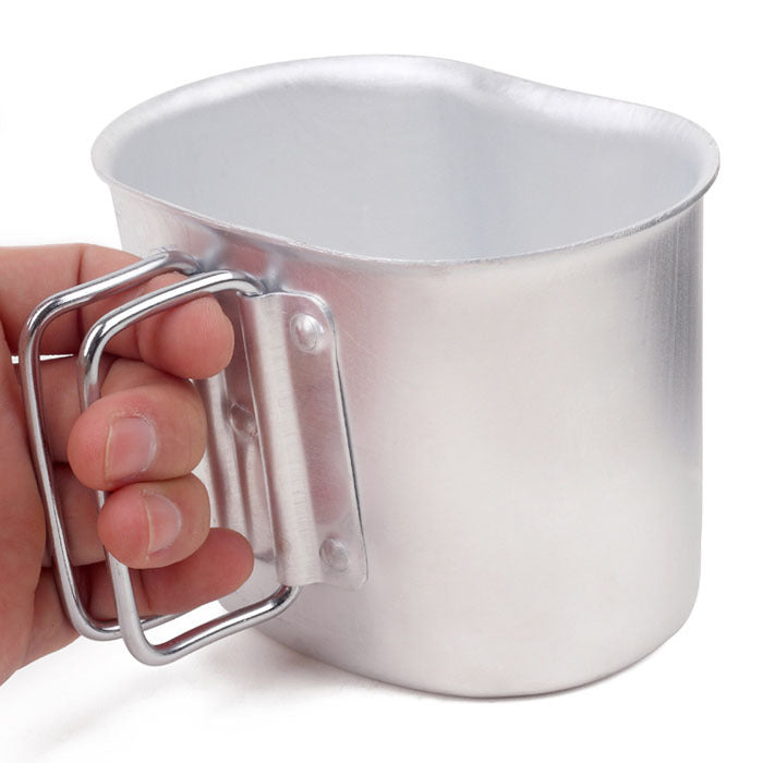 Outdoor Feldflasche Set Aluminium mit Tasse und Tasche grün