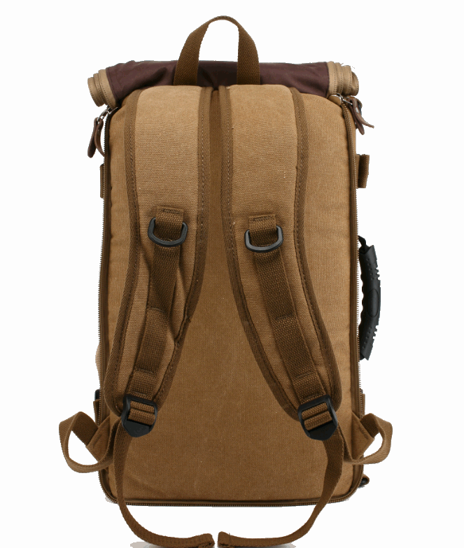 Outdoor Canvas Multifunktionsrucksack 35 Liter grün schwarz beige