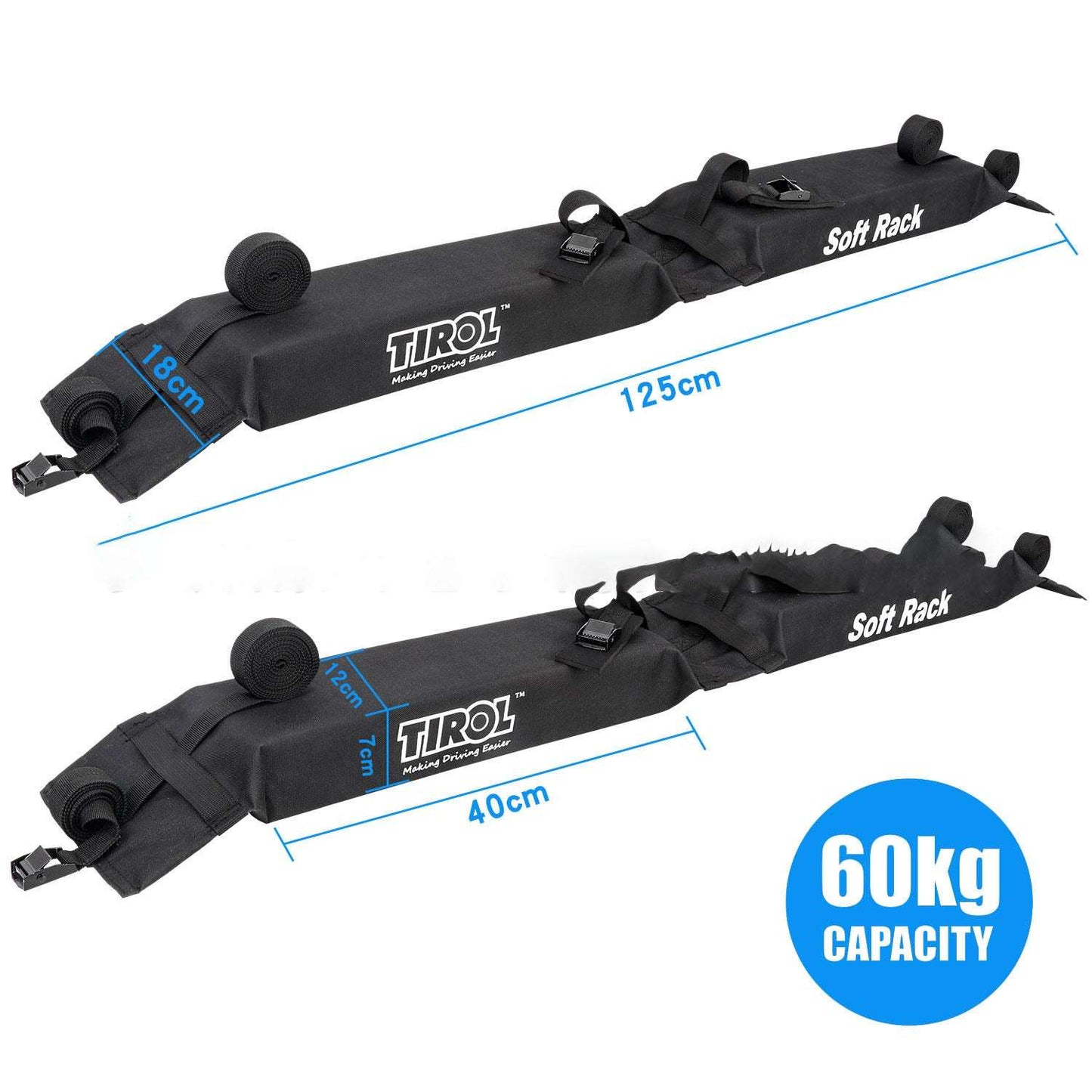 Soft Rack Dachgepäckträger Universal 60 Kg Autodach schwarz