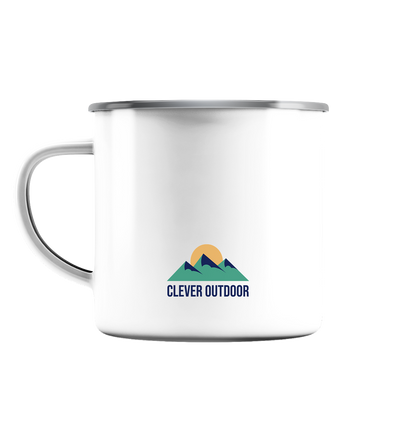 Clever Outdoor Stay Wild  - Emaille Tasse (Silber)