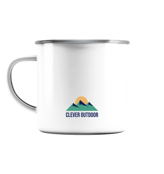 Clever Outdoor Explore More The Great Outdoors - Emaille Tasse (Silber) - clever-outdoor.de