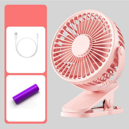 Camping Ventilator Clip USB leise wiederaufladbar schwarz blau pink weiss