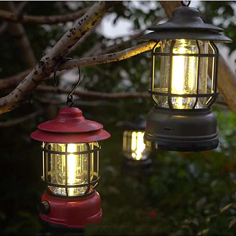 Retro Outdoor Camping LED Ambient Leuchte wasserdicht dimmbar schwarz rot grün