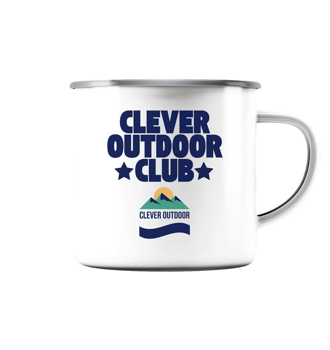 Clever Outdoor Official Club - Emaille Tasse (Silber)