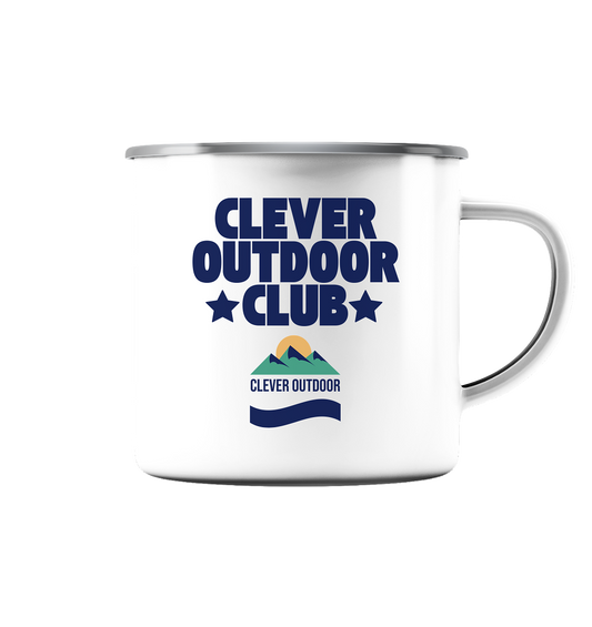 Clever Outdoor Official Club - Emaille Tasse (Silber) - clever-outdoor.de