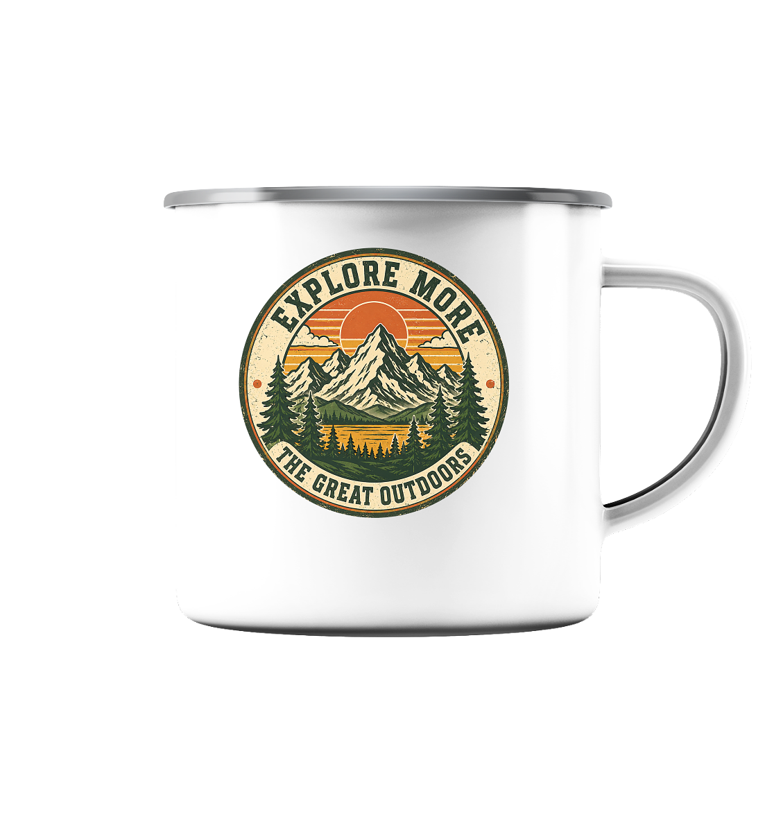 Clever Outdoor Explore More The Great Outdoors - Emaille Tasse (Silber)