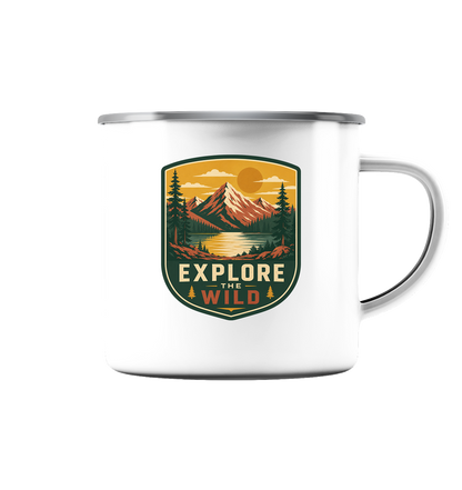 Clever Outdoor Explore The Wild - Emaille Tasse (Silber)