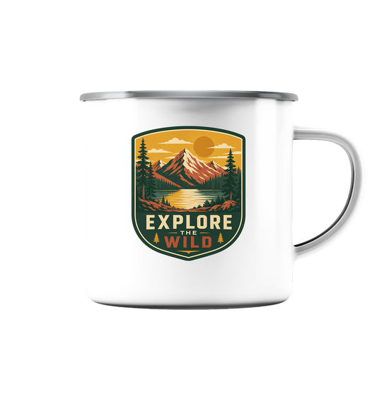 Clever Outdoor Explore The Wild - Emaille Tasse (Silber) - clever-outdoor.de