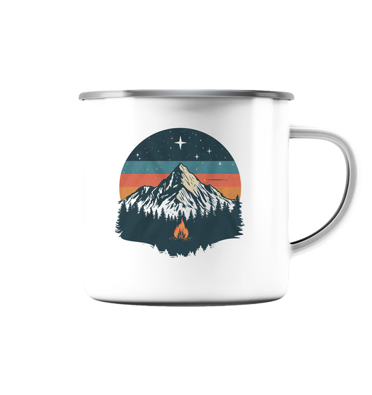 Clever Outdoor Direct Mountain - Emaille Tasse (Silber) - clever-outdoor.de