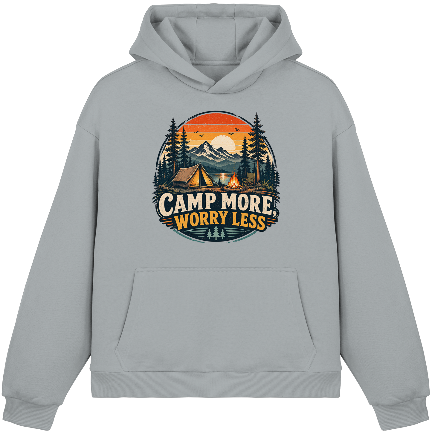 Clever Outdoor Camp More Worry Less - Fluffy Boxcut Hoodie
