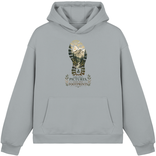 Clever Outdoor Take Only Pictures Leave Only Footprints - Fluffy Boxcut Hoodie - clever-outdoor.de