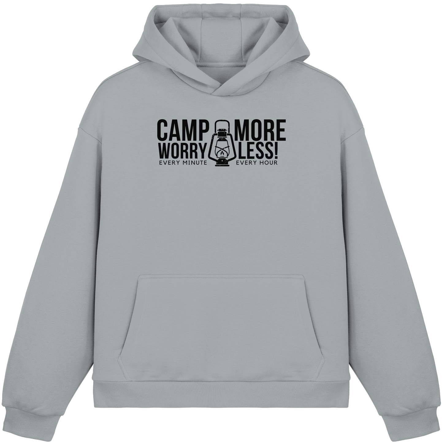 Clever Outdoor Camp More Worry Less  - Fluffy Boxcut Hoodie