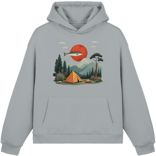 Clever Outdoor Red Sun Fish - Fluffy Boxcut Hoodie - clever-outdoor.de