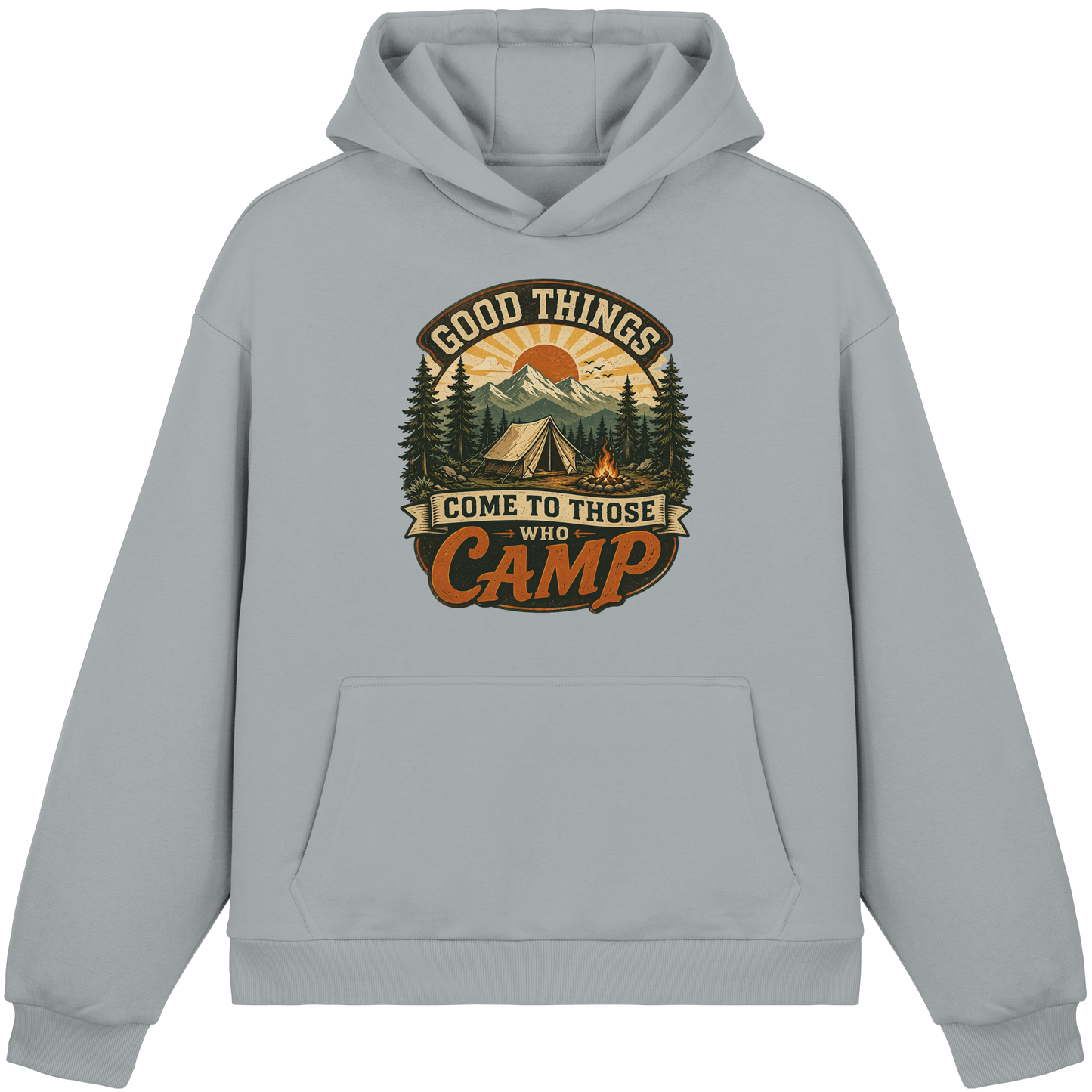 Clever Outdoor Good Things Come To Those Who Camp - Fluffy Boxcut Hoodie
