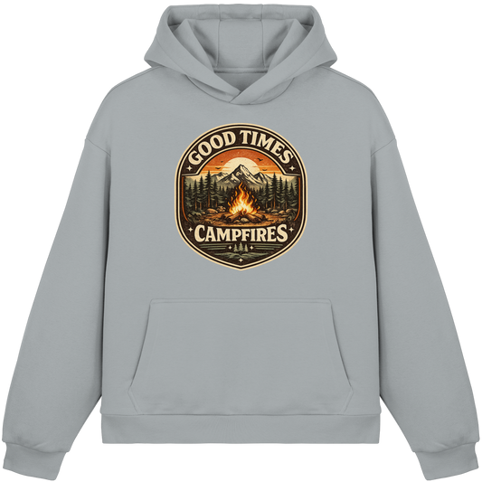 Clever Outdoor Good Times Campfires - Fluffy Boxcut Hoodie - clever-outdoor.de