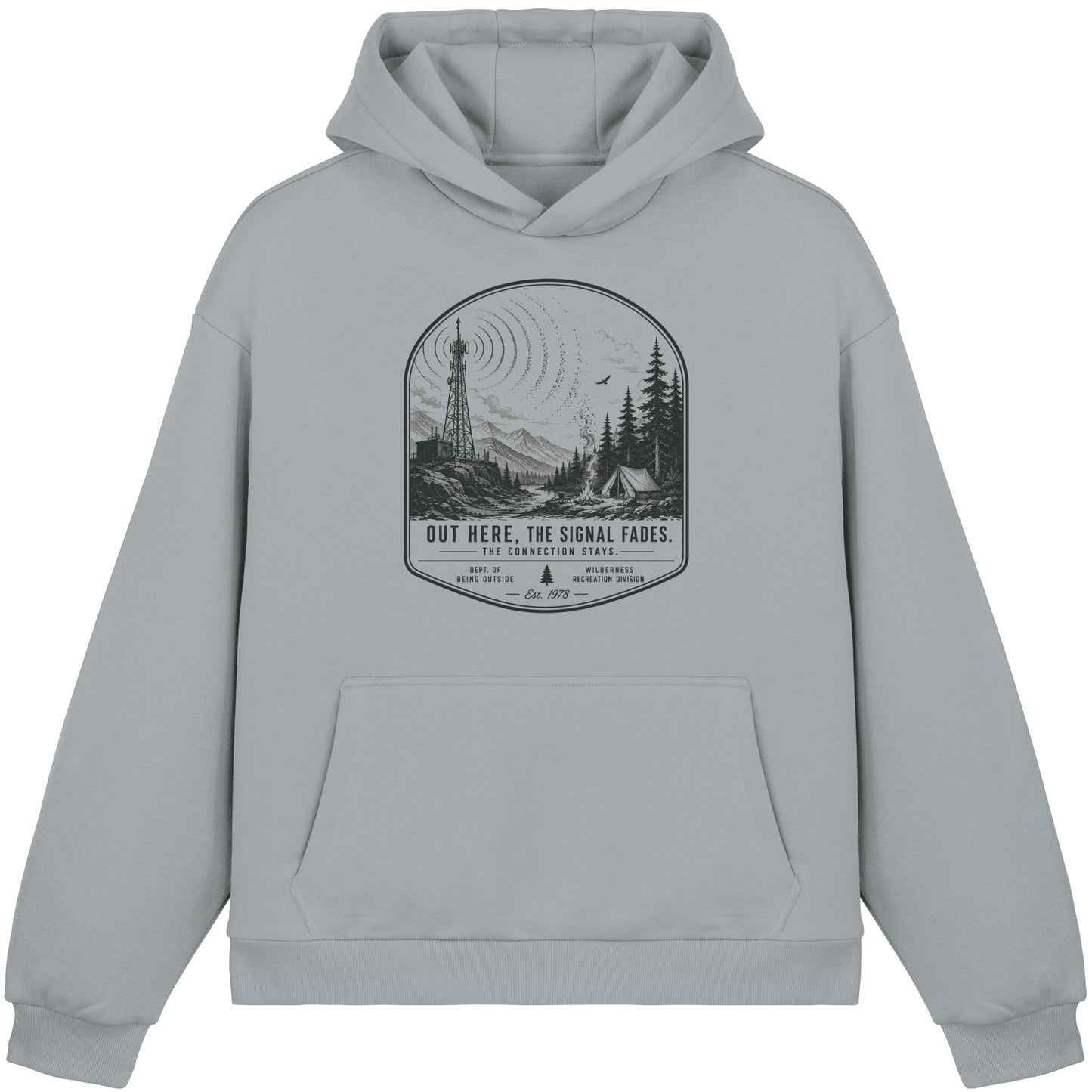 Clever Outdoor Signal Fades - Fluffy Boxcut Hoodie