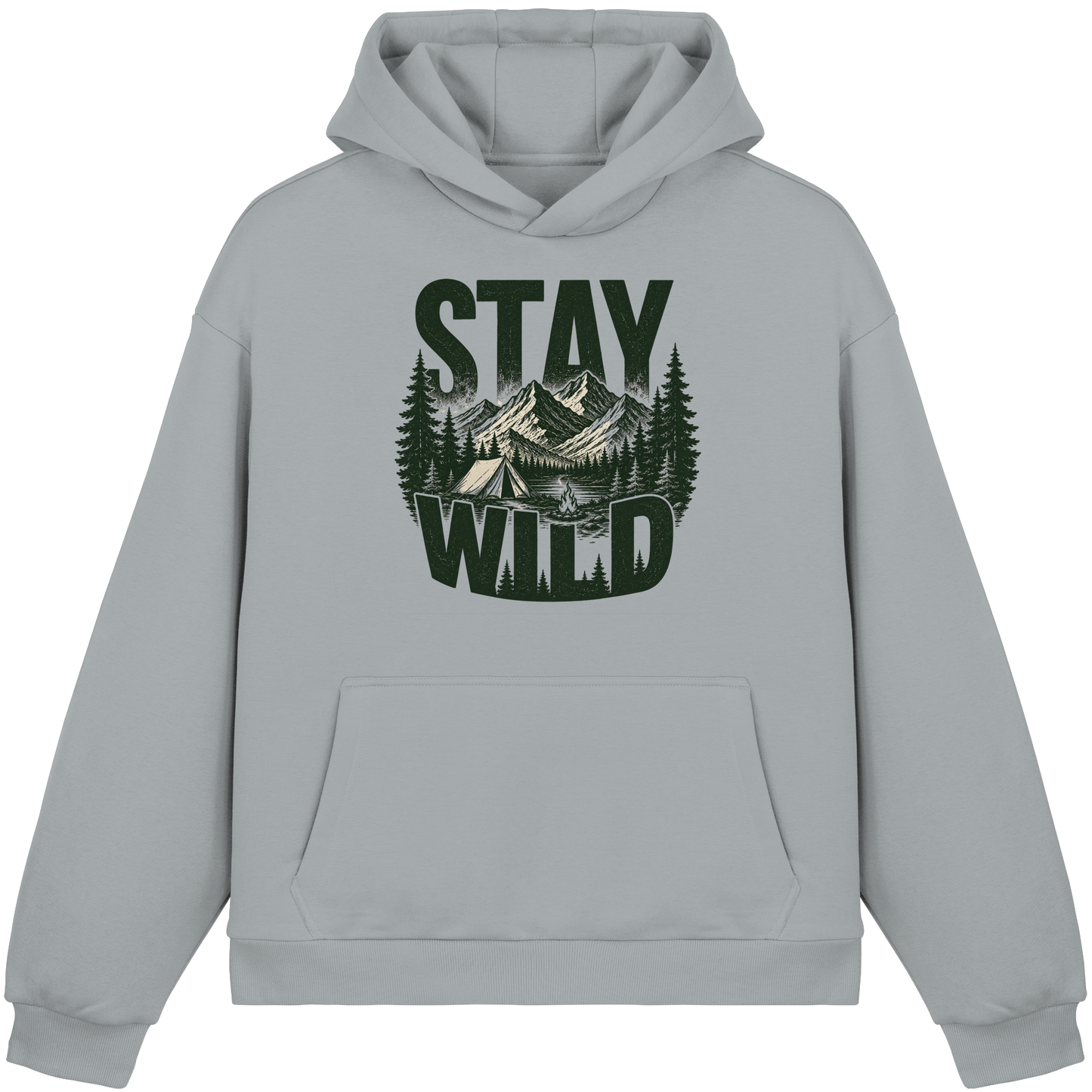 Clever Outdoor Stay Wild  - Fluffy Boxcut Hoodie