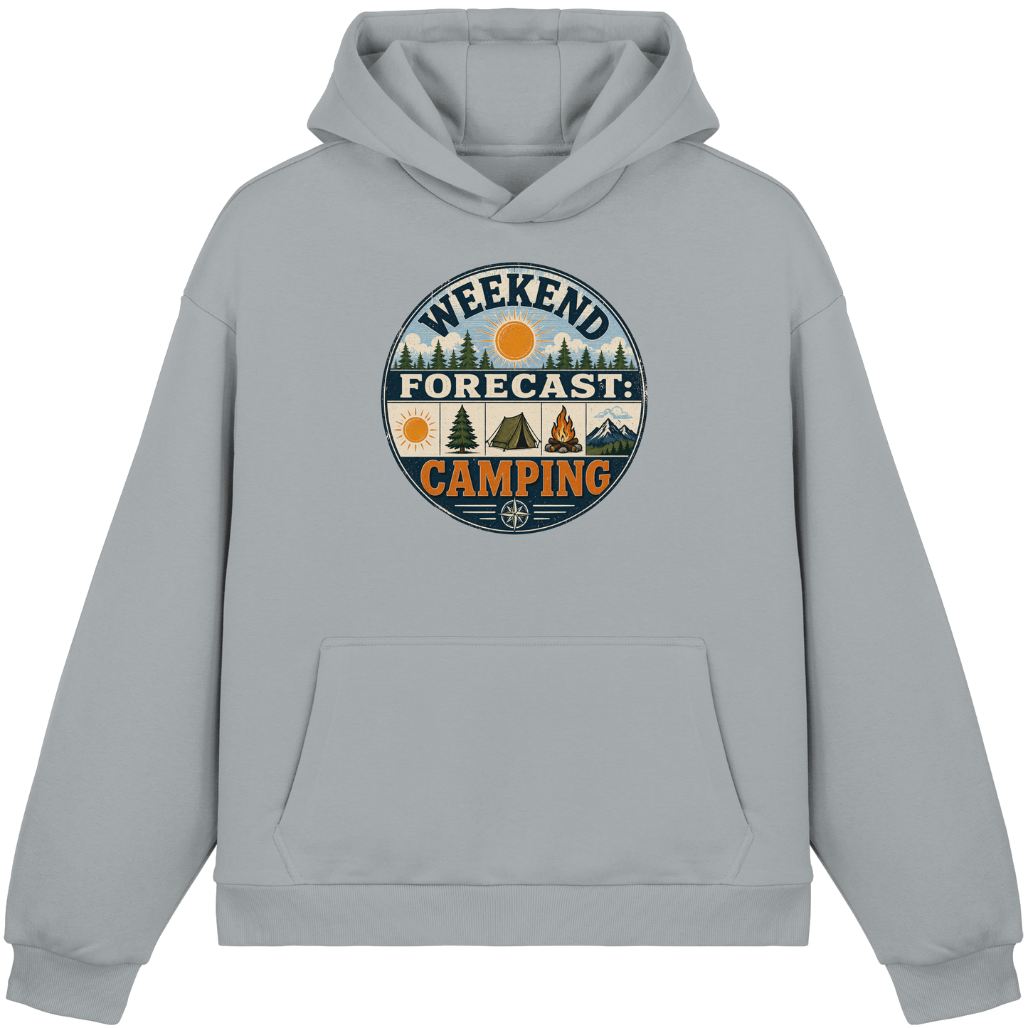 Clever Outdoor Weekend Forecast Camping - Fluffy Boxcut Hoodie