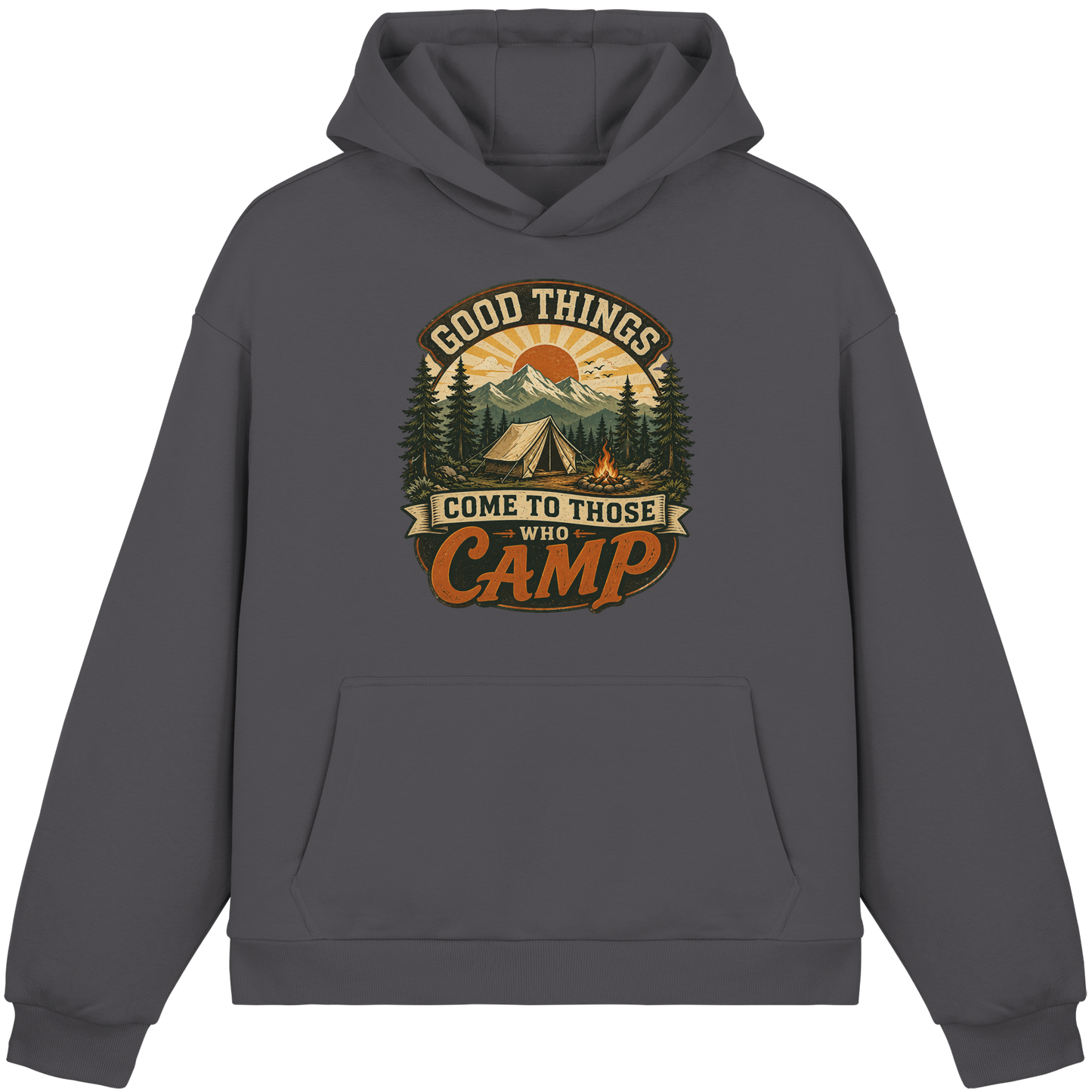 Clever Outdoor Good Things Come To Those Who Camp - Fluffy Boxcut Hoodie