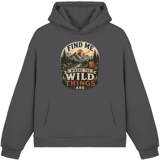 Clever Outdoor Find Me Where The Wild Things Are  - Fluffy Boxcut Hoodie - clever-outdoor.de
