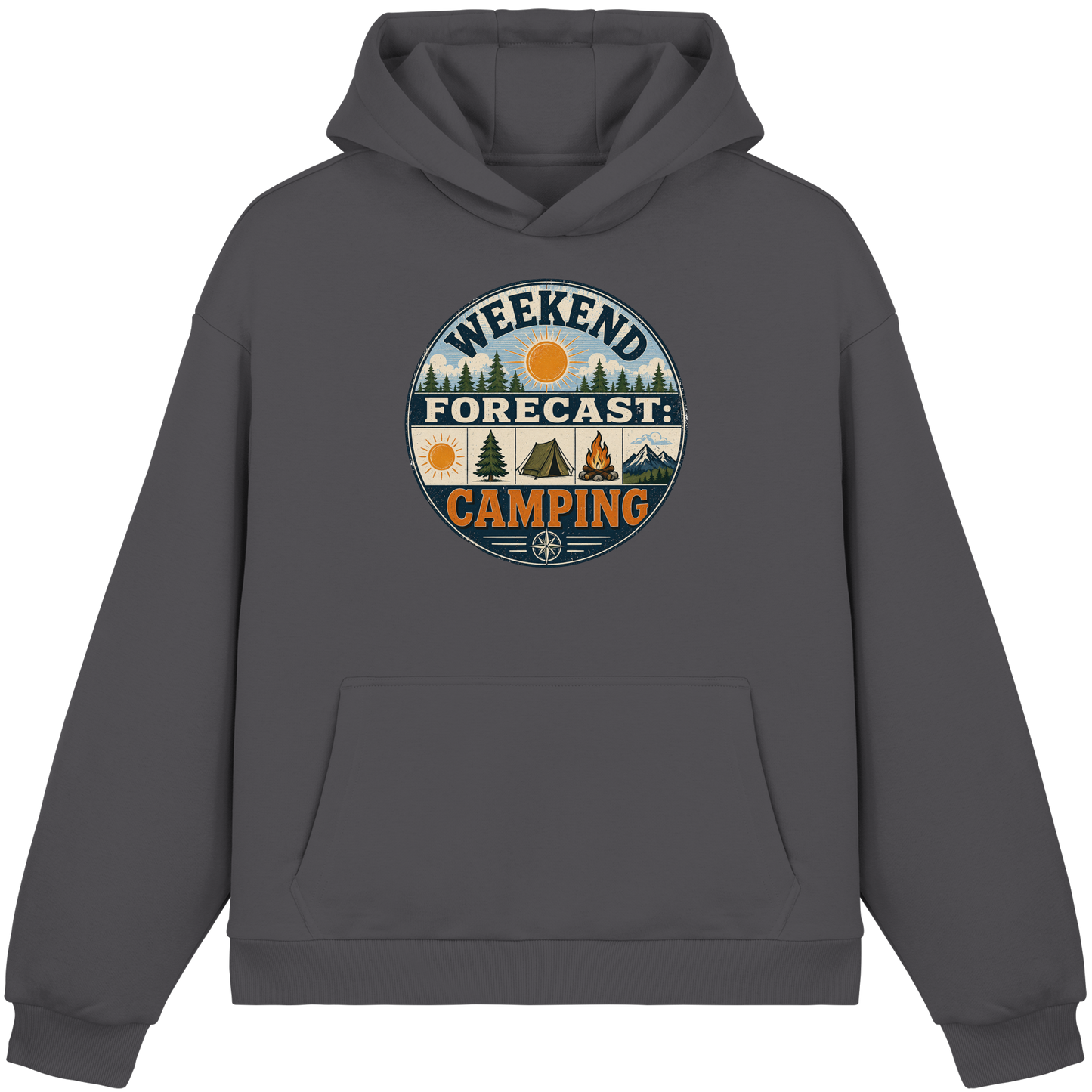 Clever Outdoor Weekend Forecast Camping - Fluffy Boxcut Hoodie