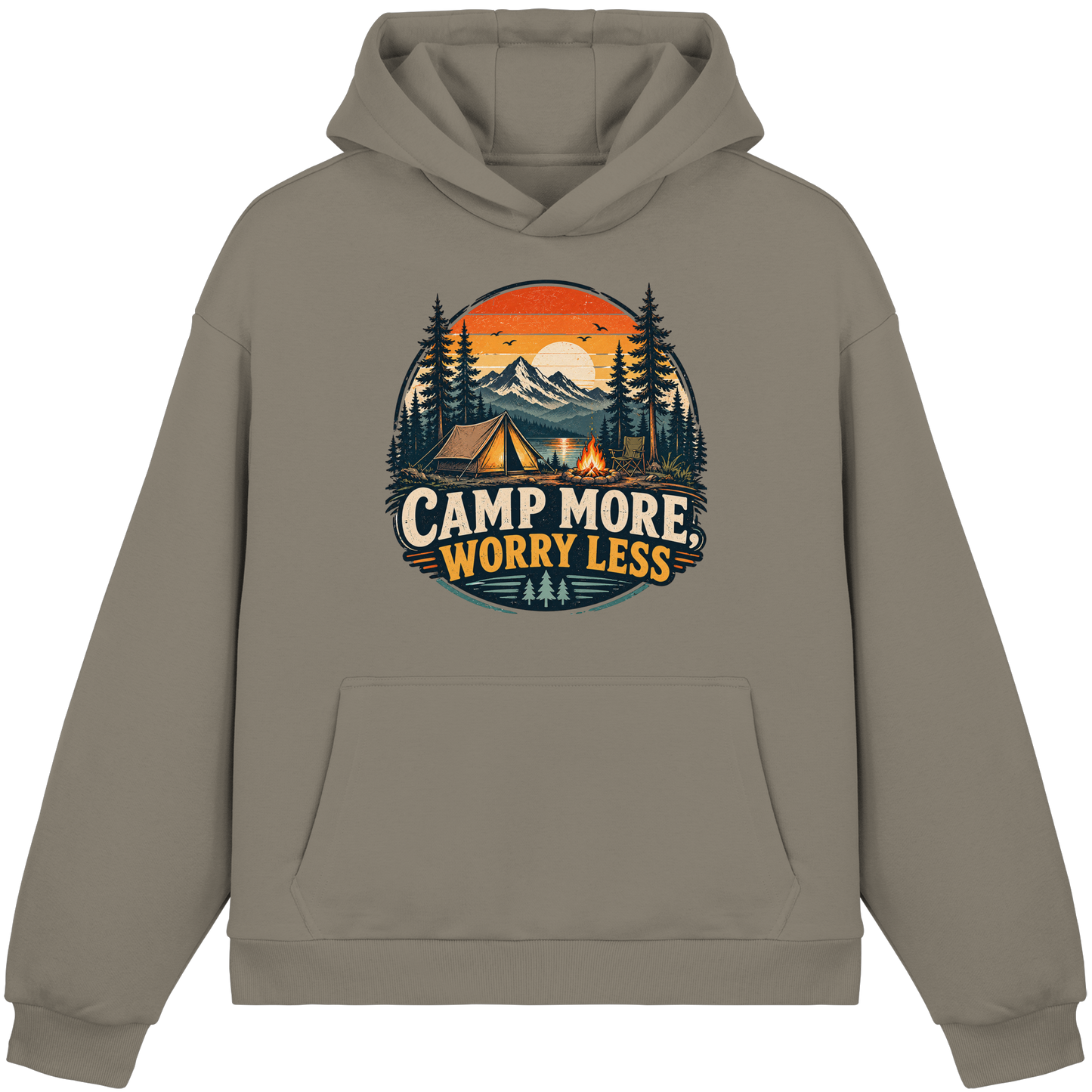 Clever Outdoor Camp More Worry Less - Fluffy Boxcut Hoodie