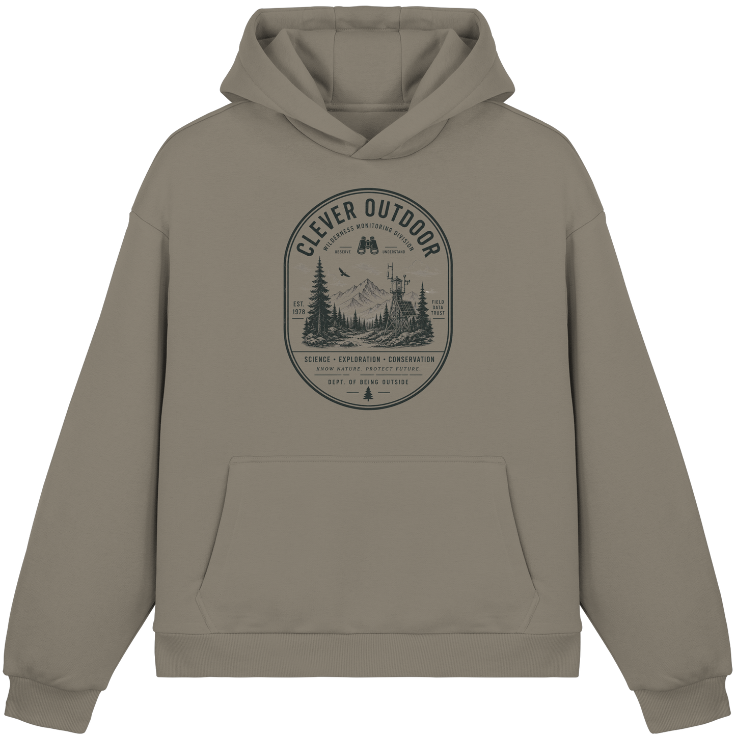 Clever Outdoor Monitoring Division - Fluffy Boxcut Hoodie
