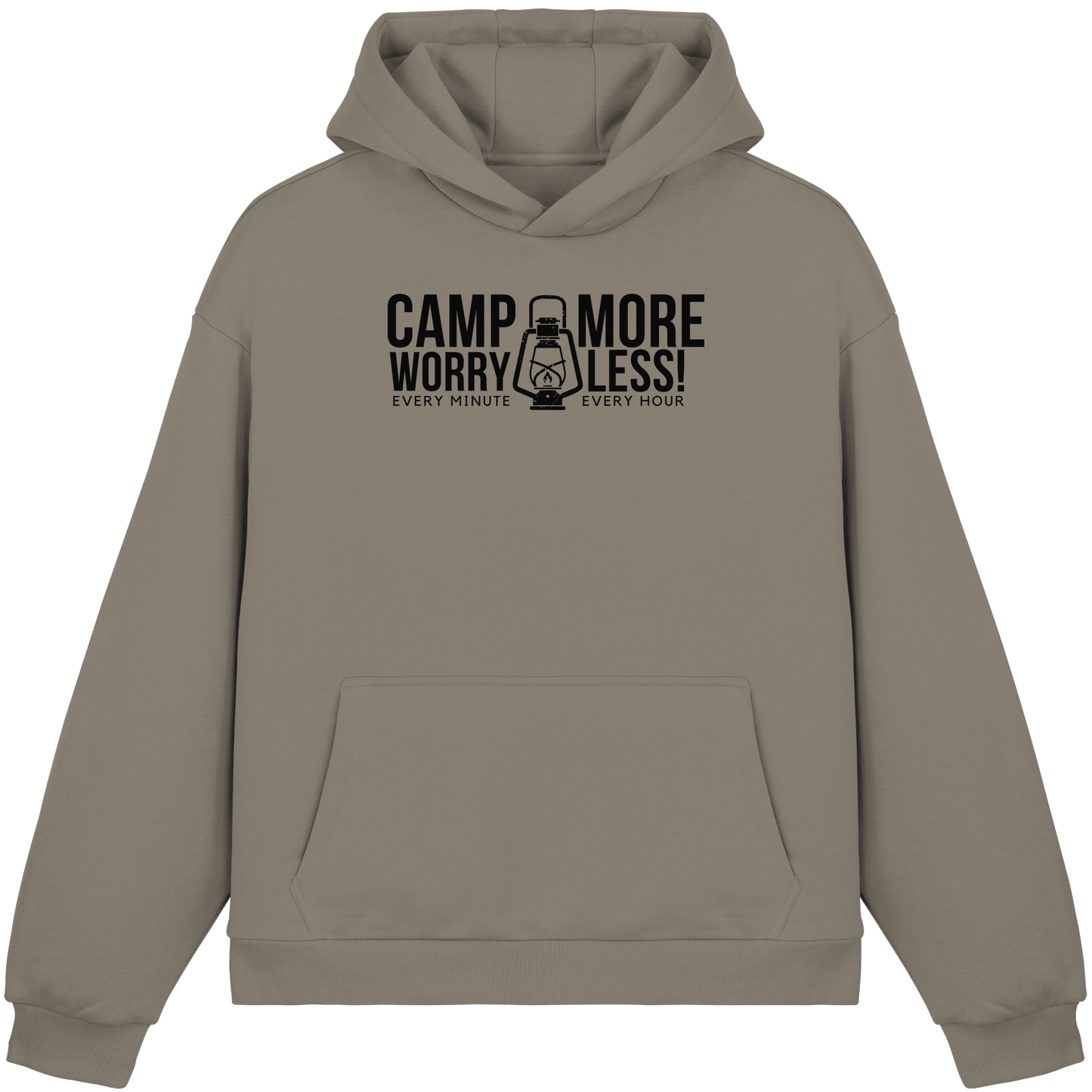 Clever Outdoor Camp More Worry Less  - Fluffy Boxcut Hoodie