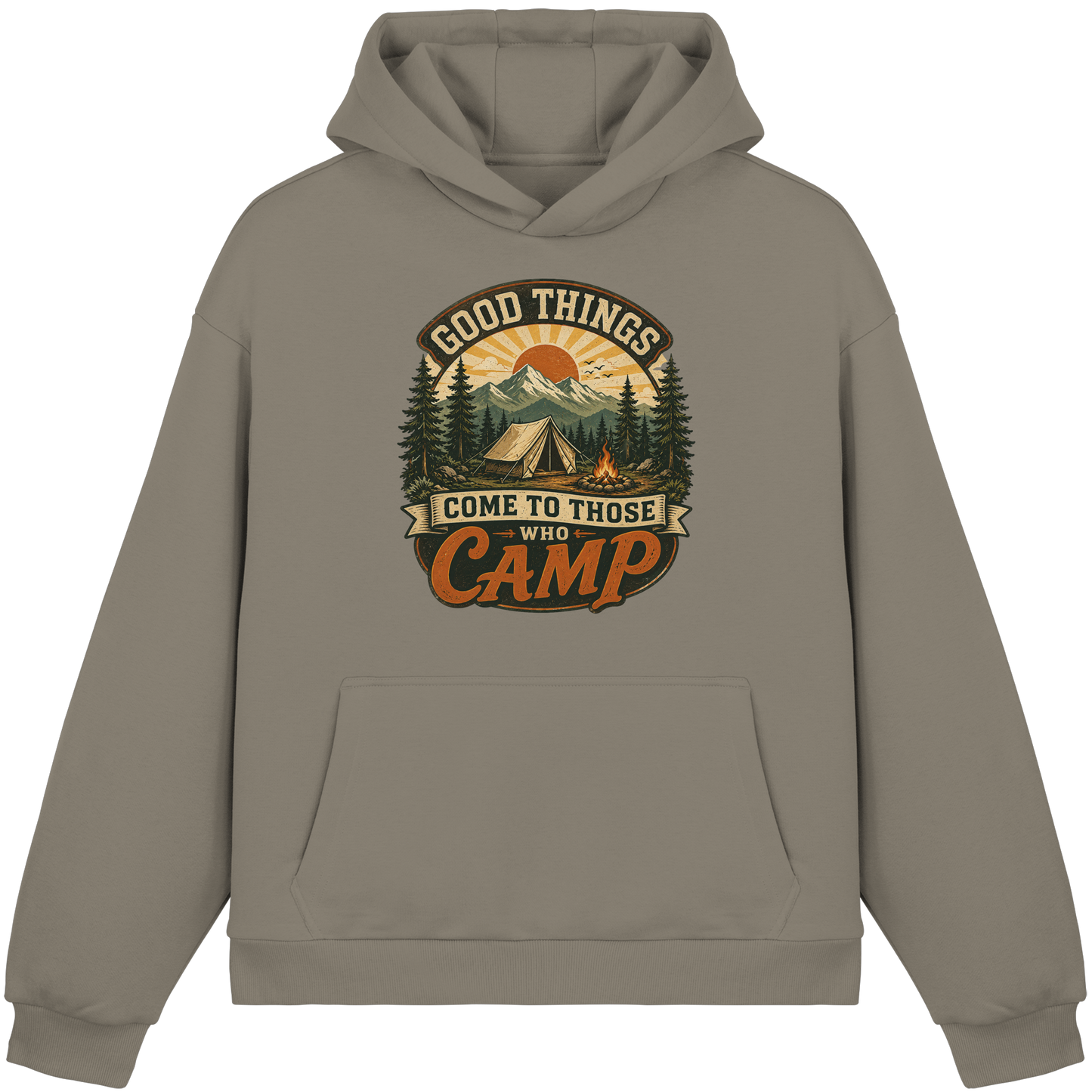 Clever Outdoor Good Things Come To Those Who Camp - Fluffy Boxcut Hoodie