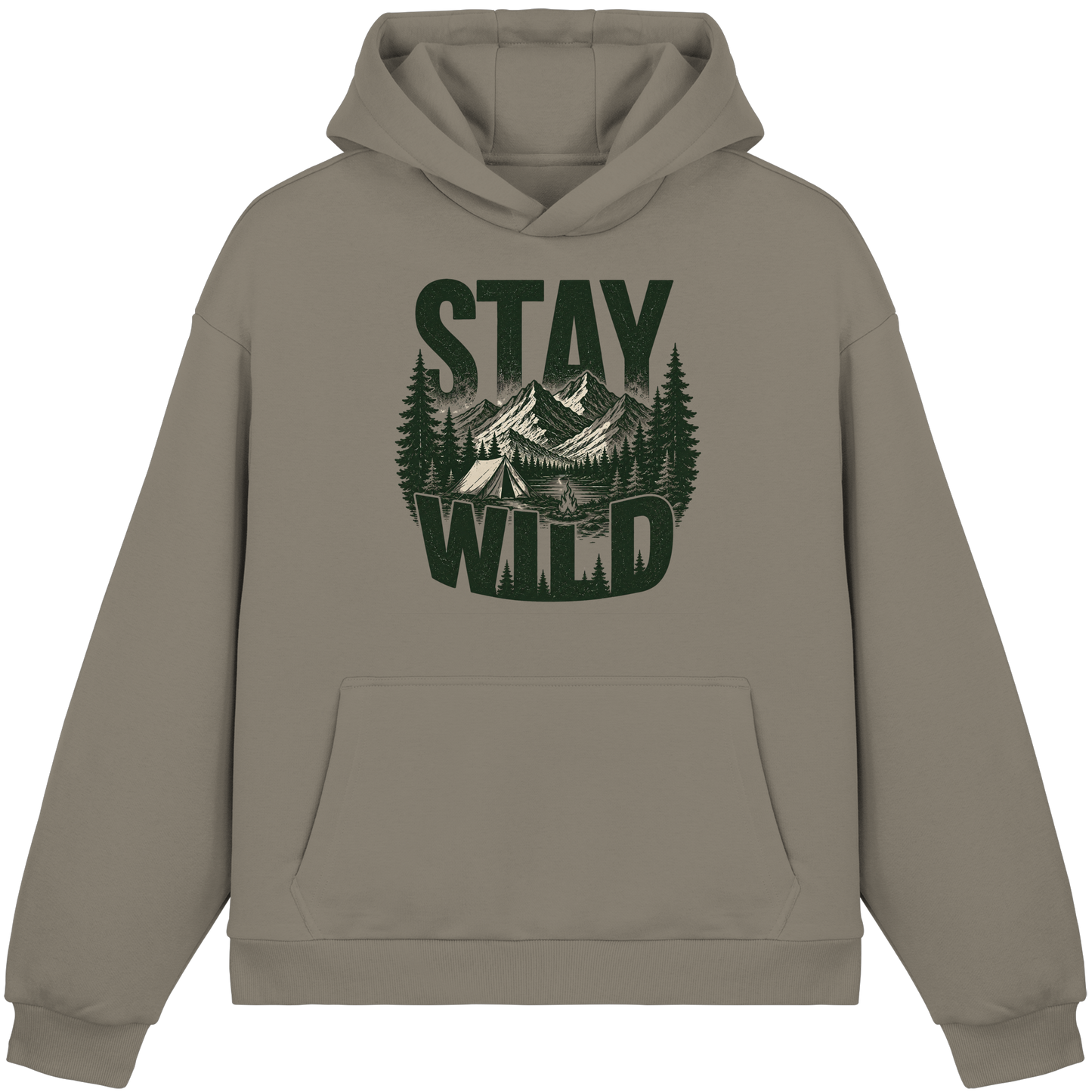 Clever Outdoor Stay Wild  - Fluffy Boxcut Hoodie