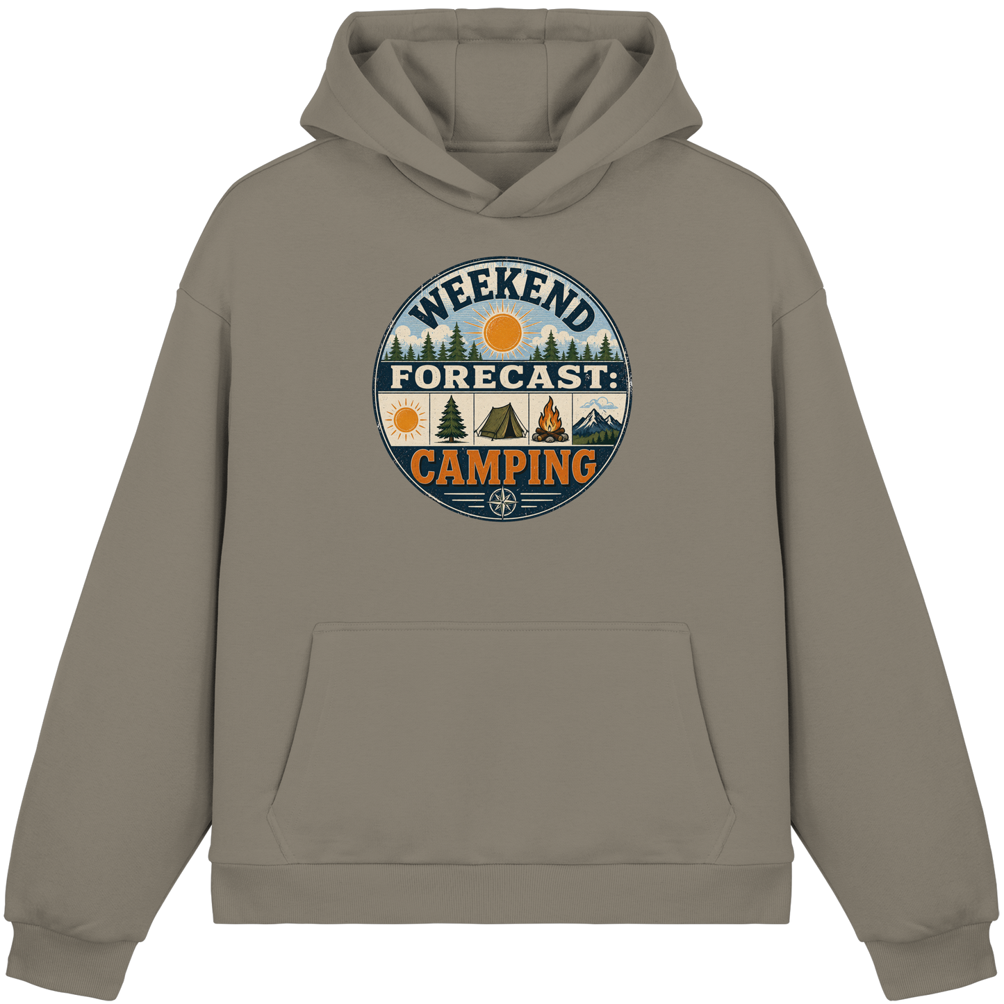 Clever Outdoor Weekend Forecast Camping - Fluffy Boxcut Hoodie
