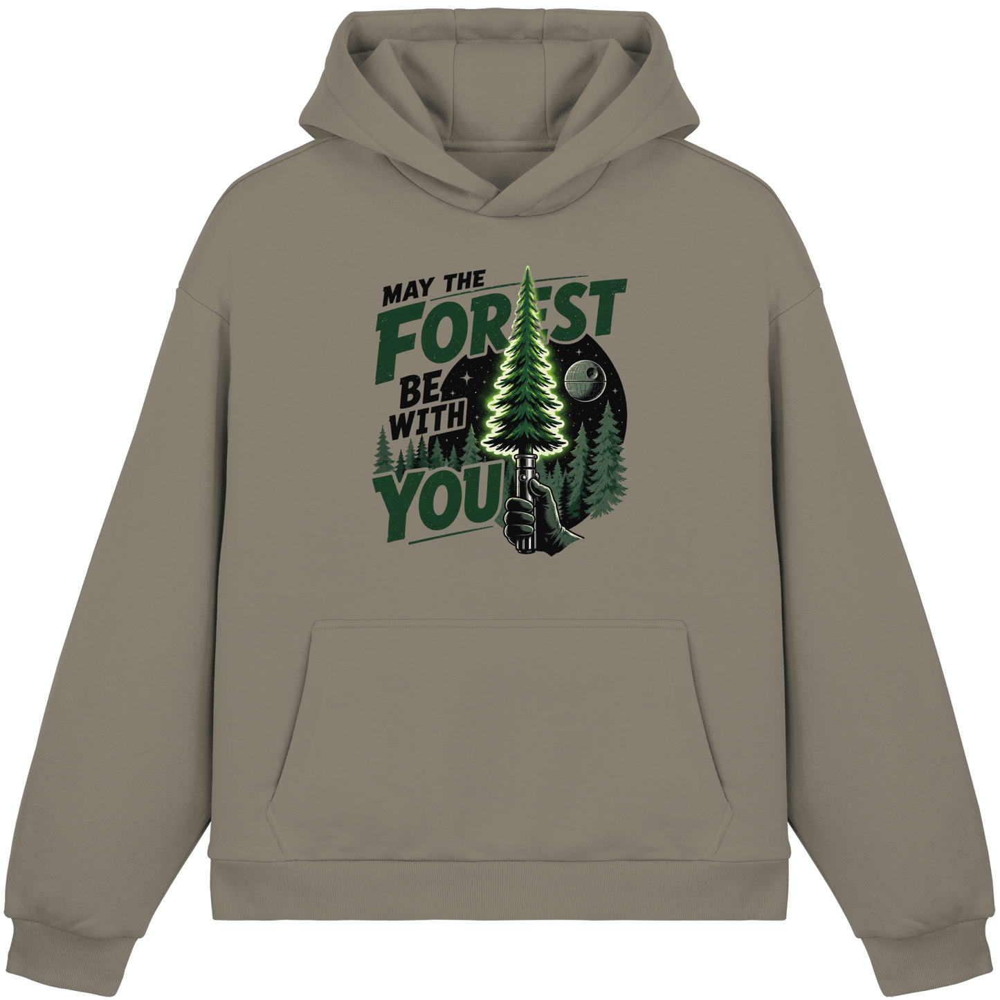 Clever Outdoor May The Forest Be With You - Fluffy Boxcut Hoodie