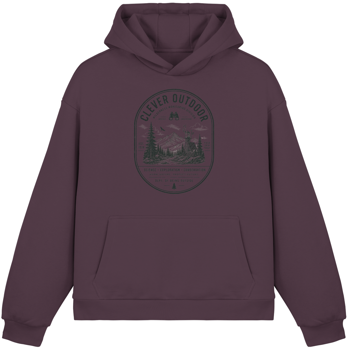 Clever Outdoor Monitoring Division - Fluffy Boxcut Hoodie