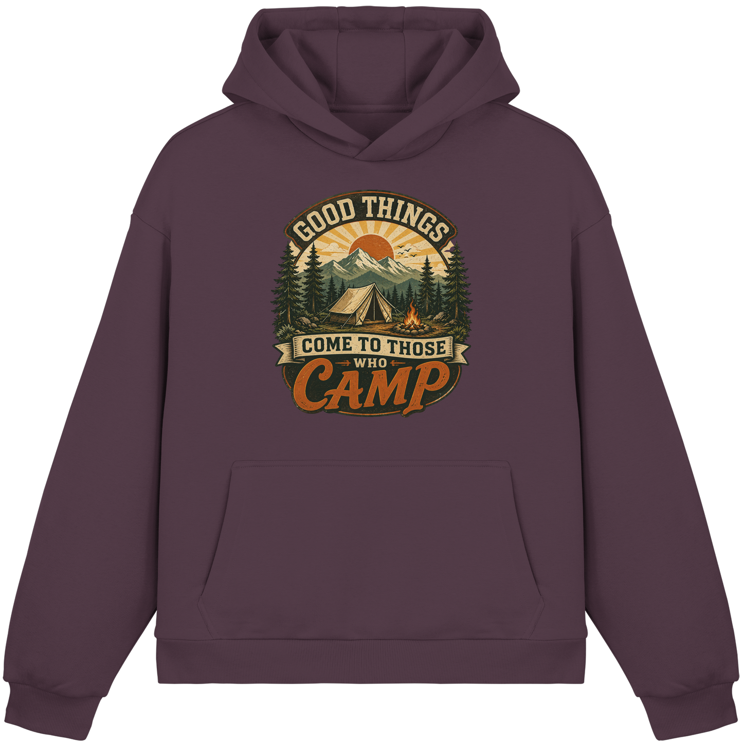 Clever Outdoor Good Things Come To Those Who Camp - Fluffy Boxcut Hoodie