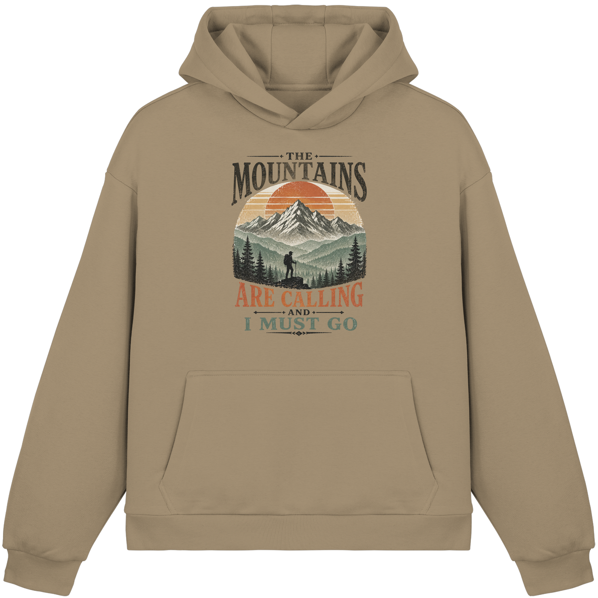 Clever Outdoor The Mountains Are Calling And I Must GOo - Fluffy Boxcut Hoodie - clever-outdoor.de