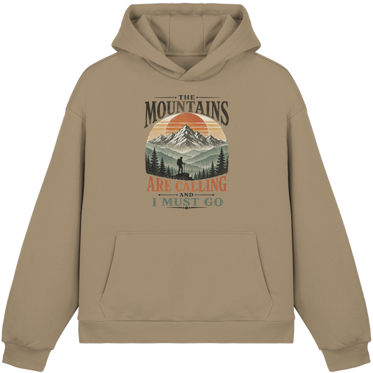 Clever Outdoor The Mountains Are Calling And I Must GOo - Fluffy Boxcut Hoodie - clever-outdoor.de