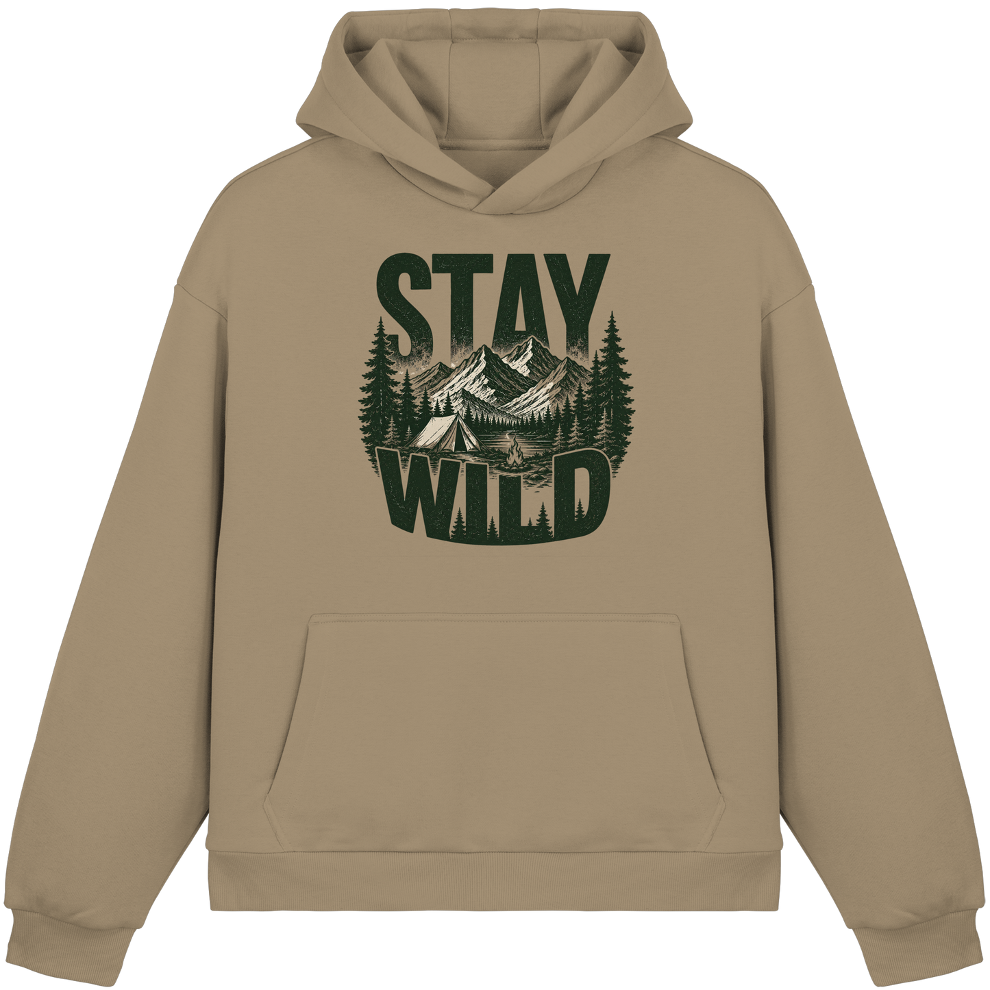 Clever Outdoor Stay Wild  - Fluffy Boxcut Hoodie