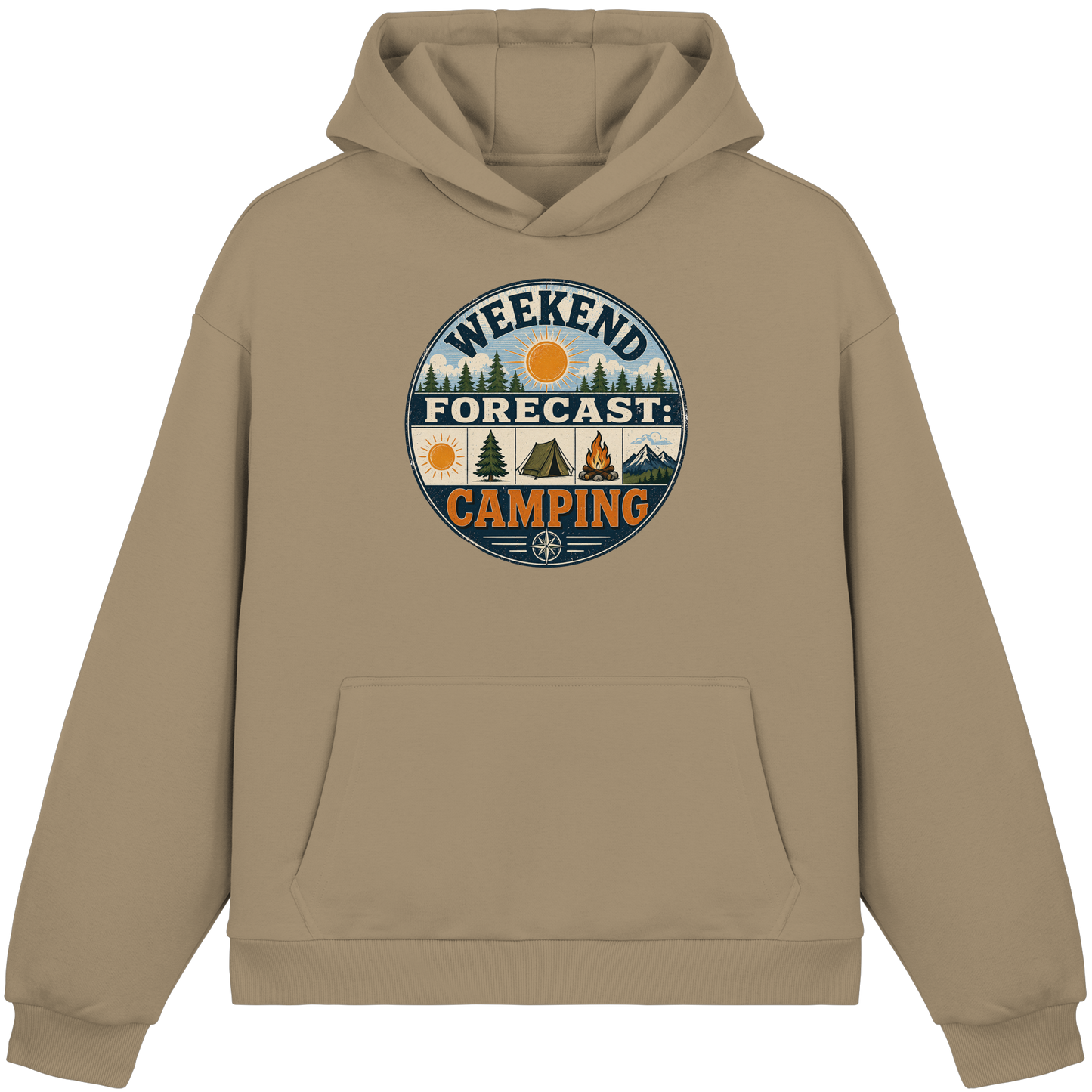Clever Outdoor Weekend Forecast Camping - Fluffy Boxcut Hoodie