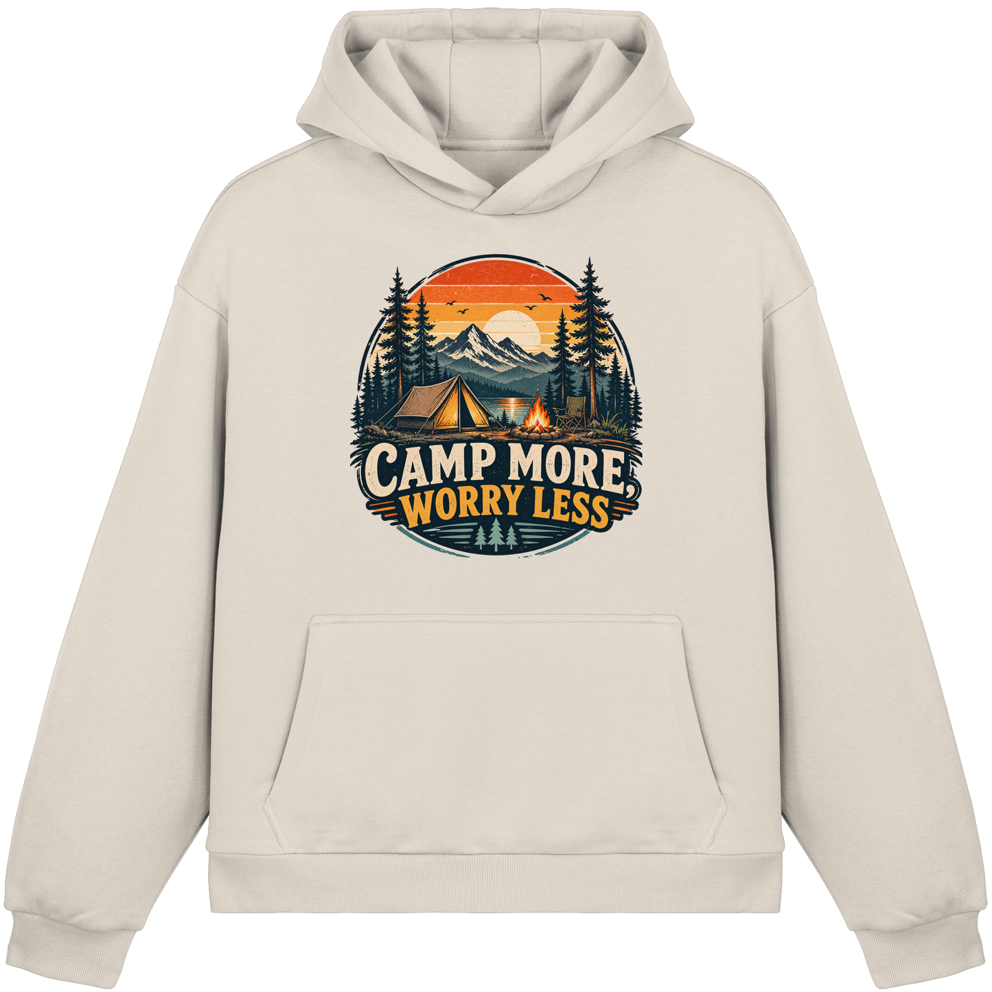 Clever Outdoor Camp More Worry Less - Fluffy Boxcut Hoodie